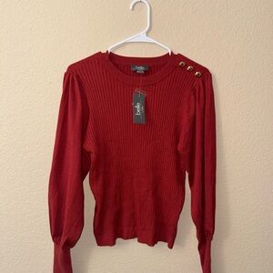 Belldini Red Ribbed Knit Top